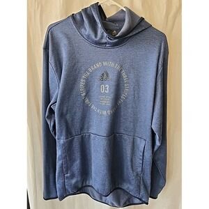Adidas Climawarm 3 Stripe M TI BOS‎ Pullover Hoodie Sweatshirt Blue Men's Sz XL